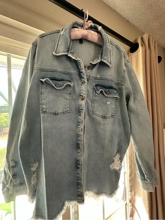 Pilcro Light Blue Denim Shirt Jacket - Picture 1 of 6
